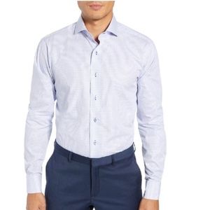 Lorenzo Uomo Textured Dot Trim Fit Shirt